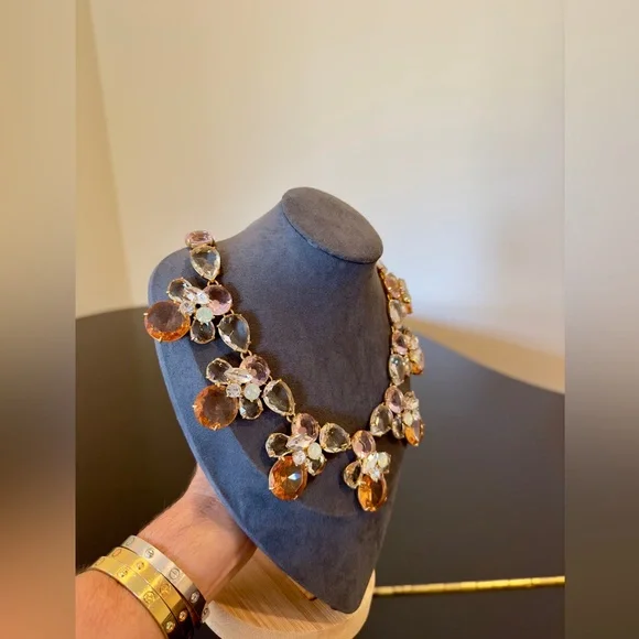NWT Luxury Wedding Rare Spring Summer Formal J. Crew Crystal Statement Necklace